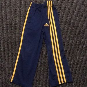 Blue and Yellow striped Adidas Track Sweatpant sz5